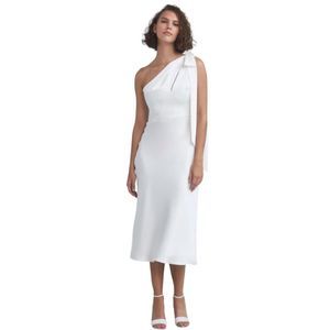 Amsale LW193 - One-shoulder Bias Cut Dress White Size 4